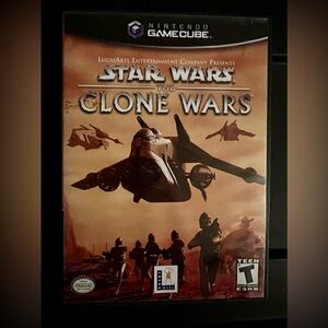 Star Wars:‎ The Clone Wars (Nintendo GameCube, 2002) Game Disc And Manual